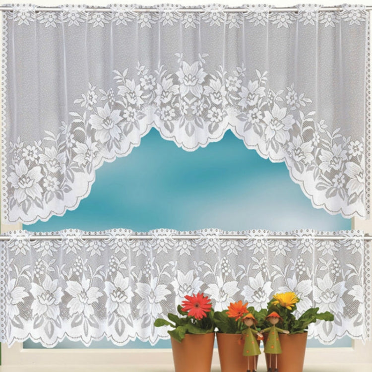 White Translucent Coffee Curtain Tulle Lace Sheer Warp Knitted Jacquard Curtains Bedroom Curtains My Store