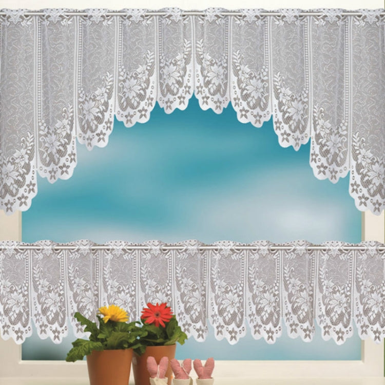 White Translucent Coffee Curtain Tulle Lace Sheer Warp Knitted Jacquard Curtains Bedroom Curtains My Store