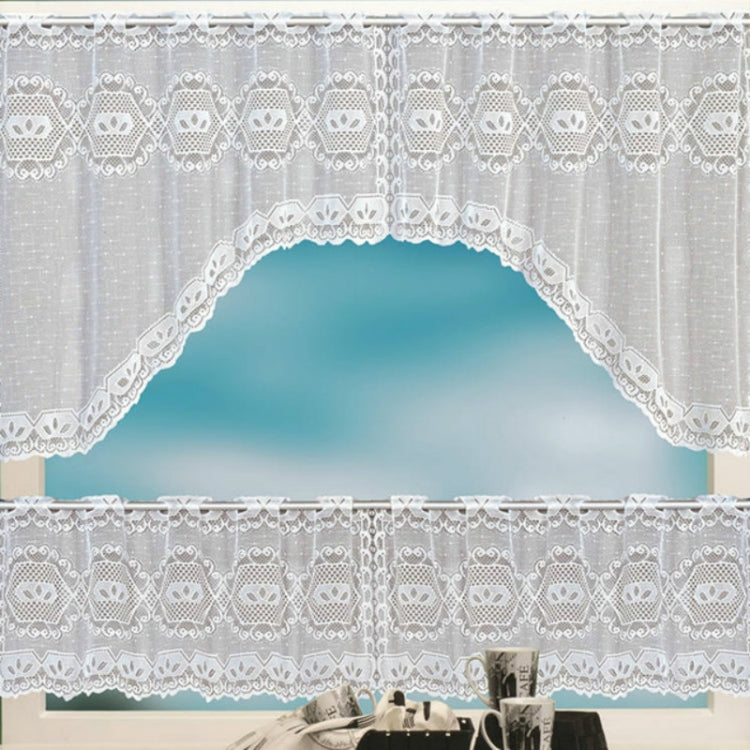 White Translucent Coffee Curtain Tulle Lace Sheer Warp Knitted Jacquard Curtains Bedroom Curtains My Store