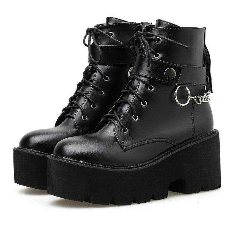 Platform - Soled Martin Boots Side Zipper Handsome Ankle Boots