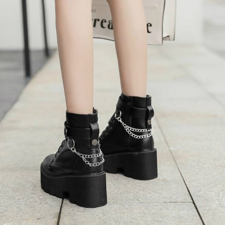 Platform - Soled Martin Boots Side Zipper Handsome Ankle Boots