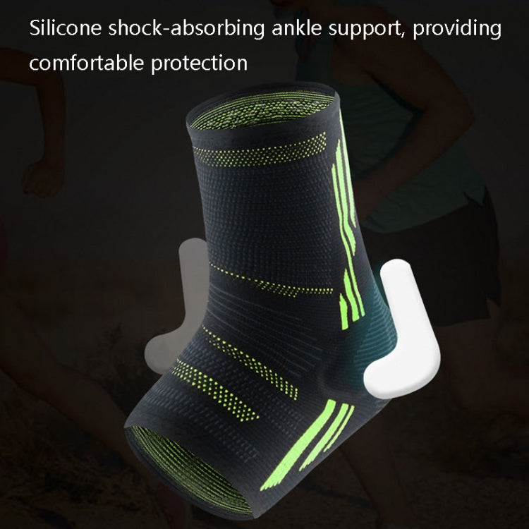 Anti-Sprain Silicone Ankle Support Basketball Football Hiking Fitness Sports Protective Gear, Size: M (Black Gray) Reluova