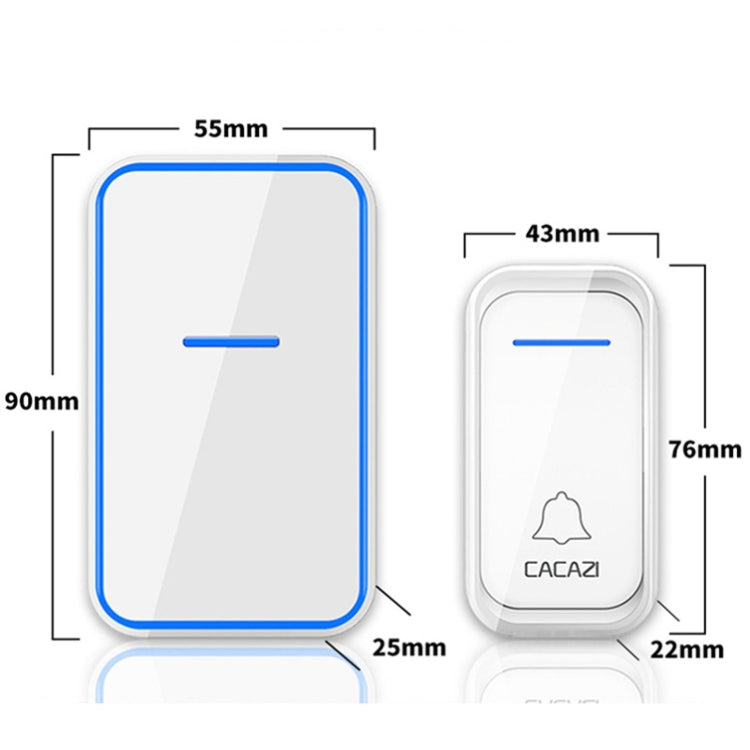 CACAZI A68-2 One to Two Wireless Remote Control Electronic Doorbell Home Smart Digital Wireless Doorbell