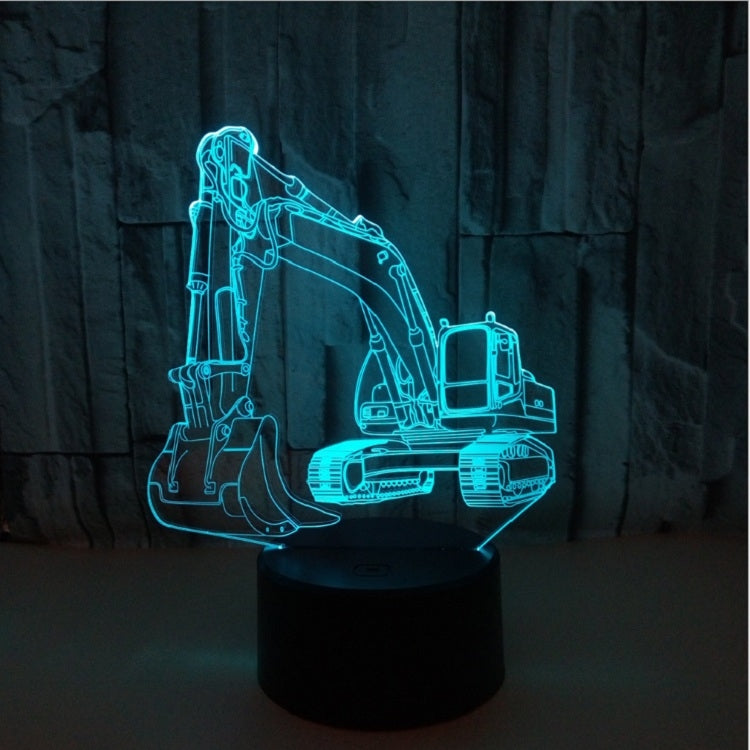 3W Excavator 3D Light Colorful Touch Control Light Creative Small Table Lamp