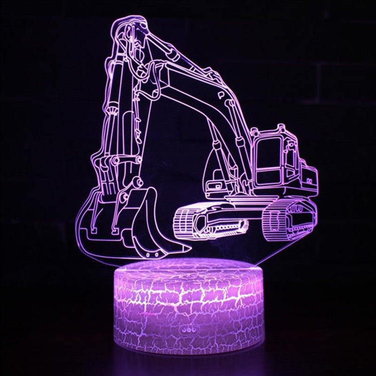 3W Excavator 3D Light Colorful Touch Control Light Creative Small Table Lamp