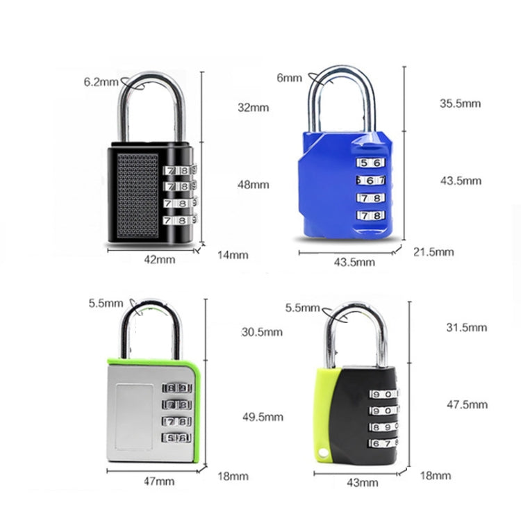 Four Digits Combination Lock Lluggage Gym Anti-theft Padlock My Store