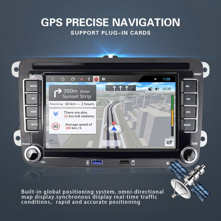 For Volkswagen Q3300KT 7-inch 2+32G Car Multimedia Player Navigation Bluetooth Reversing Integrated Machine Android 10.0