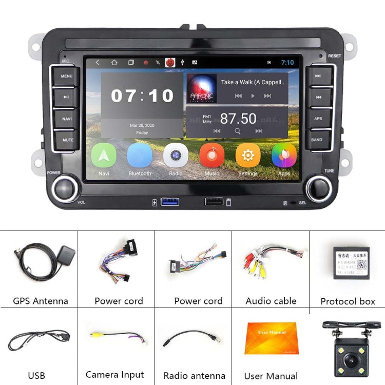 For Volkswagen Q3300KT 7-inch 1+16G Car Multimedia Player Navigation Bluetooth Reversing Integrated Machine Android 10.0