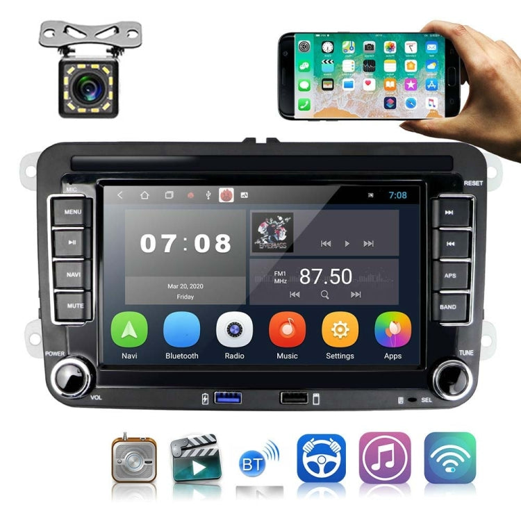 For Volkswagen Q3300KT 7-inch 1+16G Car Multimedia Player Navigation Bluetooth Reversing Integrated Machine Android 10.0