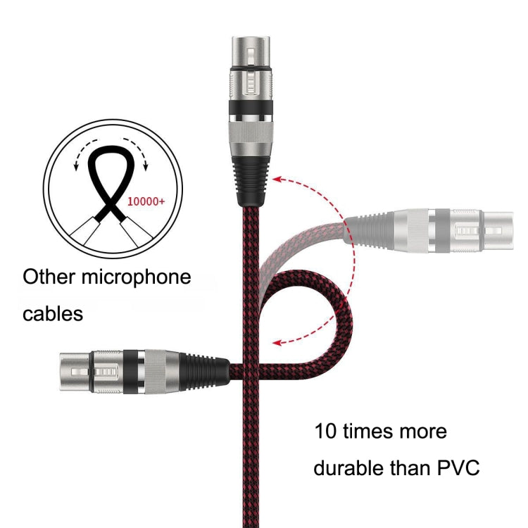 Red and Black Net TRS 6.35mm Male To Caron Female Microphone XLR Balance Cable Reluova