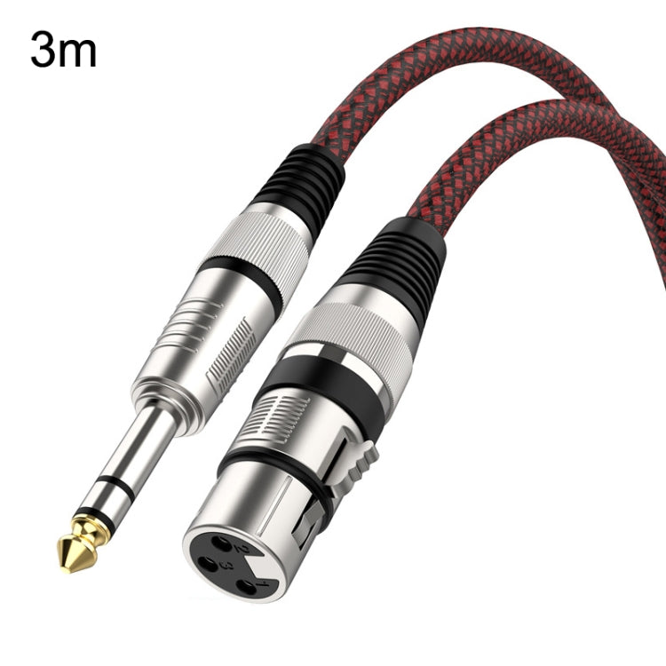 Red and Black Net TRS 6.35mm Male To Caron Female Microphone XLR Balance Cable Reluova