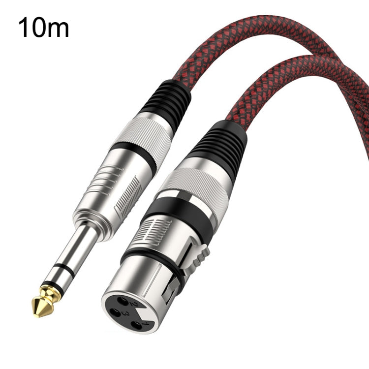 Red and Black Net TRS 6.35mm Male To Caron Female Microphone XLR Balance Cable Reluova