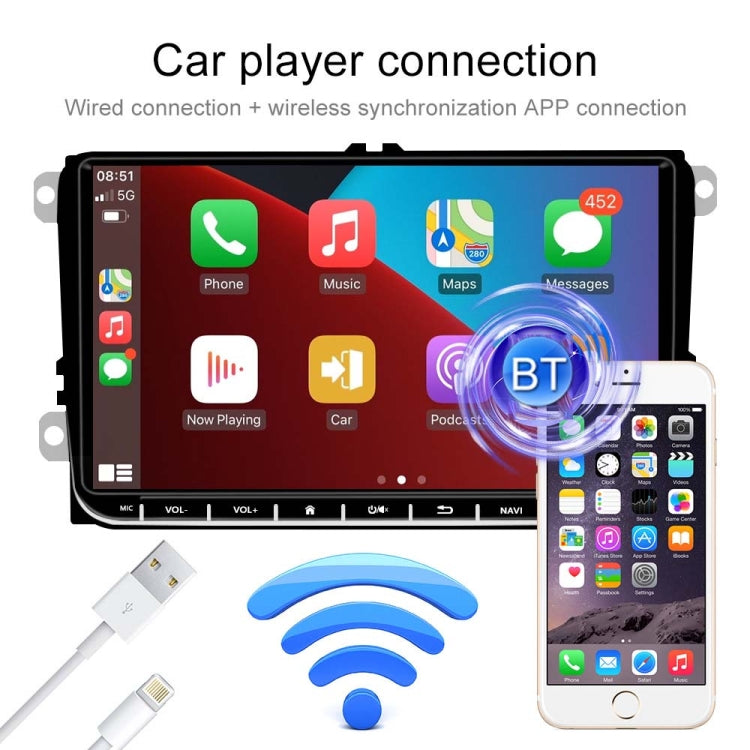 A3041 For Volkswagen 2+64G 9-inch Central Control Large Screen With Carplay Car Android10.0 Navigator Player, Style:Standard