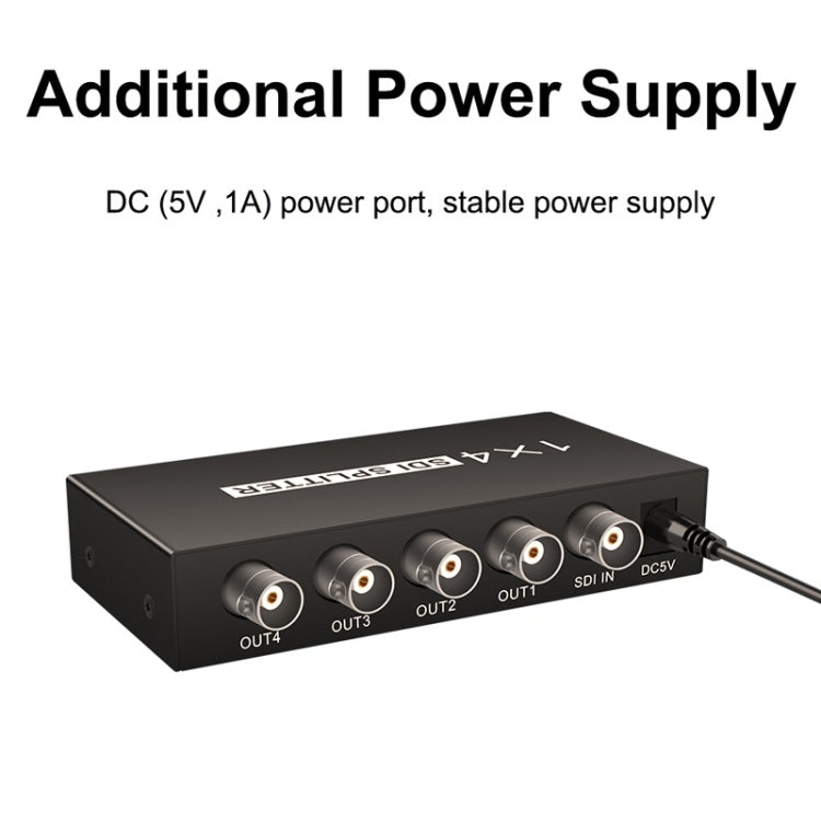 1 In 4 Out SD-SDI / HD-SDI / 3G-SDI Distribution Amplifier Video SDI Splitter