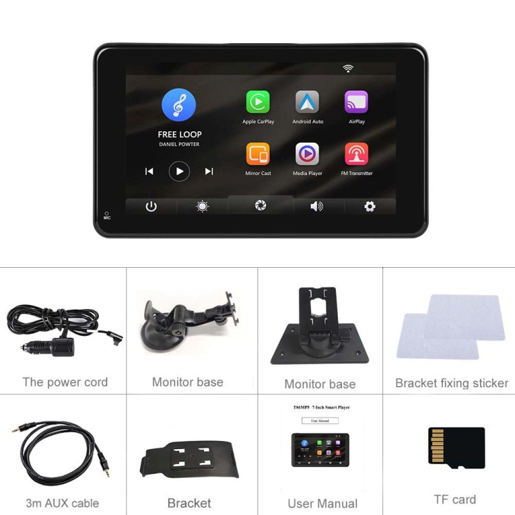 A3135 7 Inch HD Wired Smart Screen With Wireless CarPlay + Android Auto + Android