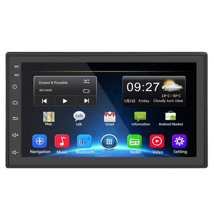 A2222KT 7 Inch Android Navigation WiFi Version 2+64G GPS Bluetooth 2.5D Screen Car Central Control MP5 Player, Style:Standard