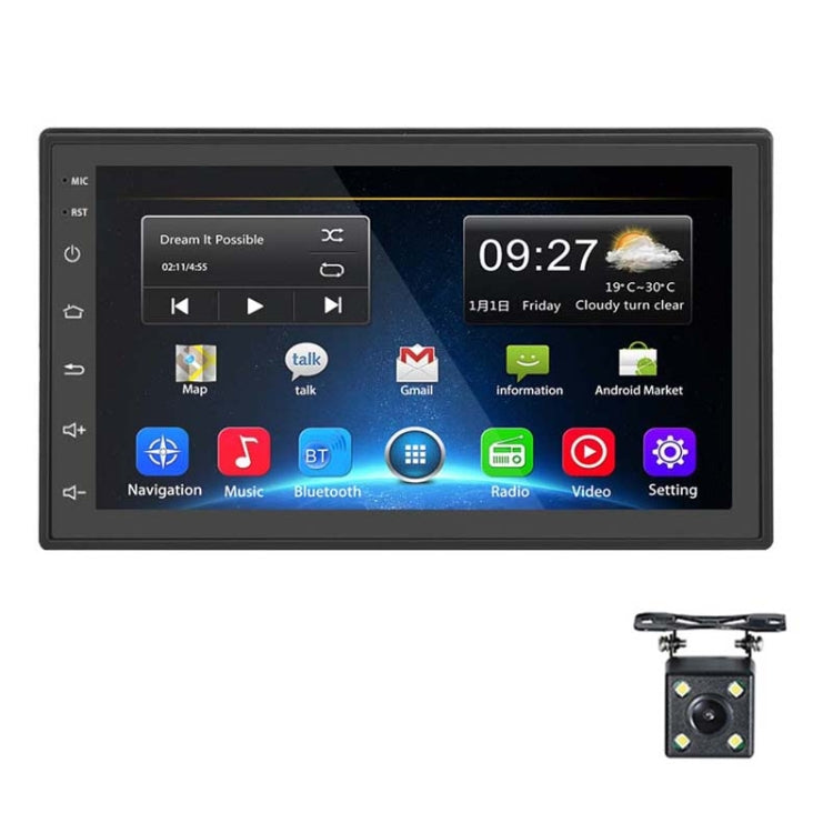 A2222KT 7 Inch Android Navigation WiFi Version 2+64G GPS Bluetooth 2.5D Screen Car Central Control MP5 Player, Style:Standard