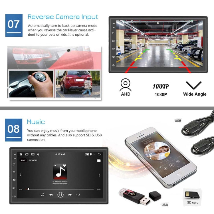 A2799 10 Inch Android WiFi 2+32G Central Control Large screen Universal Car Navigation Reversing Video Player