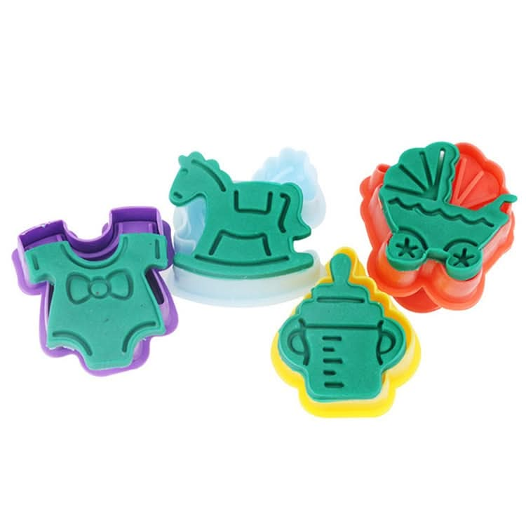 4 in 1 3D Baby Series Biscuit Mold Fondant Pressing Tools, Random Color Delivery-Reluova