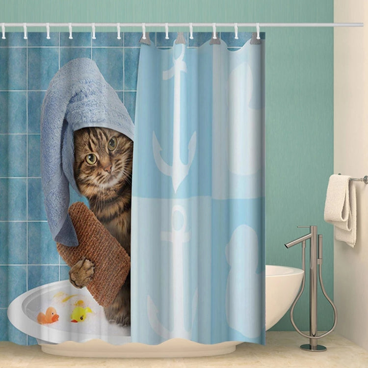 Funny Cat Series Shower Curtain Printing Polyester Waterproof Mildew Shower Curtain My Store