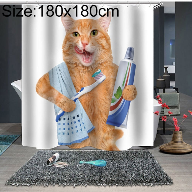 Funny Cat Series Shower Curtain Printing Polyester Waterproof Mildew Shower Curtain My Store