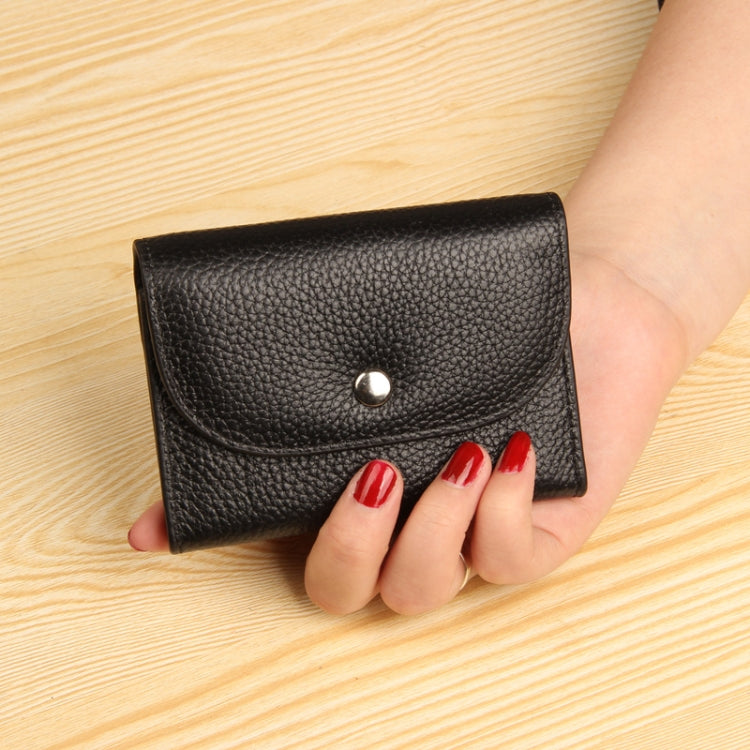 Short Mini Slim Top-grain Leather Wallet Card Bag Zip Coin Pocket My Store