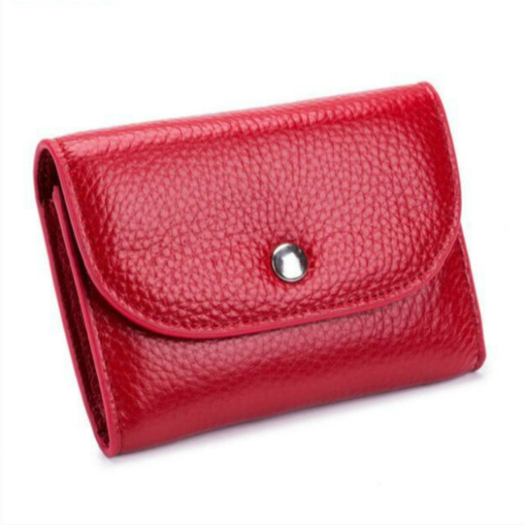 Short Mini Slim Top-grain Leather Wallet Card Bag Zip Coin Pocket My Store