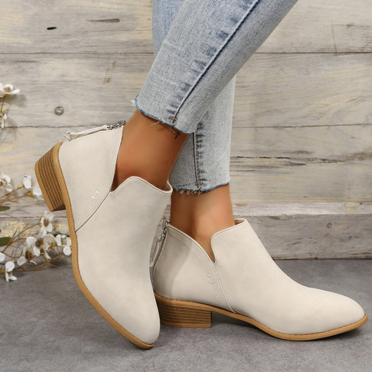 Autumn And Winter Pointed Low-Heeled Boots Women Low Tube Boots, Series 2