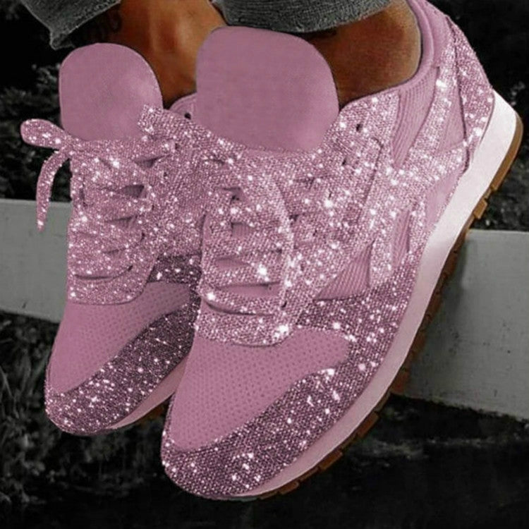 Autumn and Winter Sponge Sequins Breathable Platform Sports Shoes, Series 1