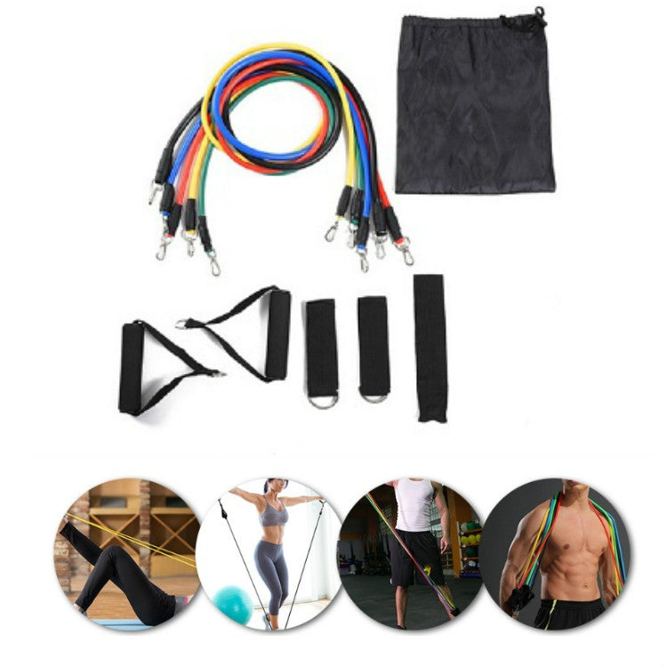 11 In 1 TPE Five-point Buckle Household Pull Rope Fitness Equipment Set