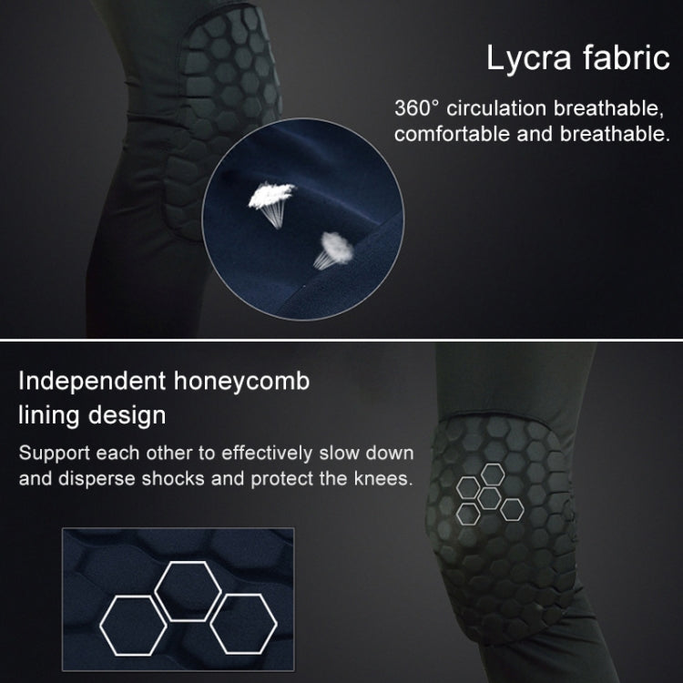 Long Sports Anti-collision Anti-fall Breathable Honeycomb Knee Pads