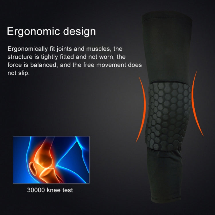 Long Sports Anti-collision Anti-fall Breathable Honeycomb Knee Pads