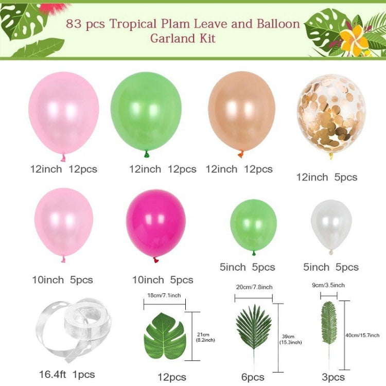 Flamingo Turtle Leaf Decoration Balloon Set Latex Balloon Party Decoration Set