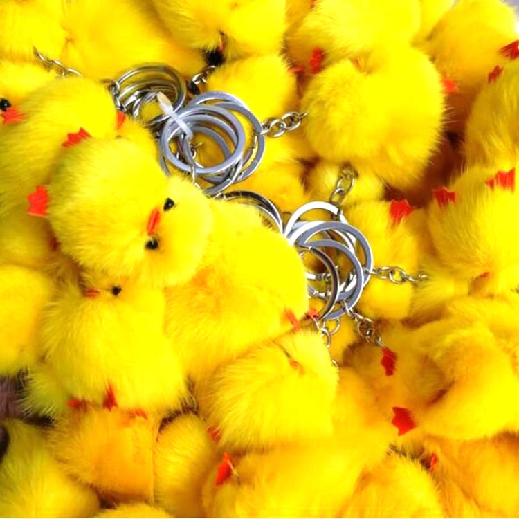 2 PCS Duckling Pendant Water Mink Chick Keychain Real Hair Pendant Bag Accessories Small Jewelry