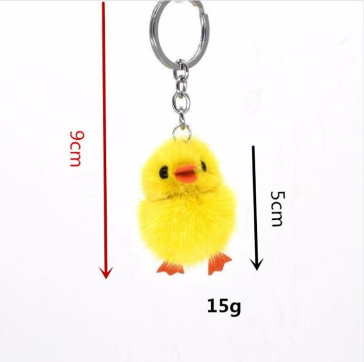 2 PCS Duckling Pendant Water Mink Chick Keychain Real Hair Pendant Bag Accessories Small Jewelry-Reluova