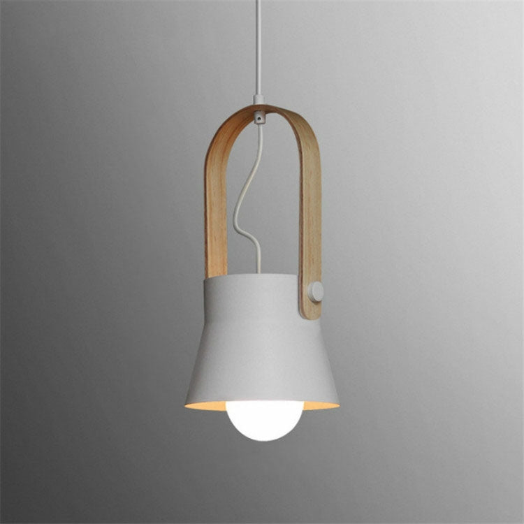 Wood Grain Creative Simple Personality Restaurant Chandelier Single Head Study Bedroom Macaron Bar Small Lamp without Light Source My Store