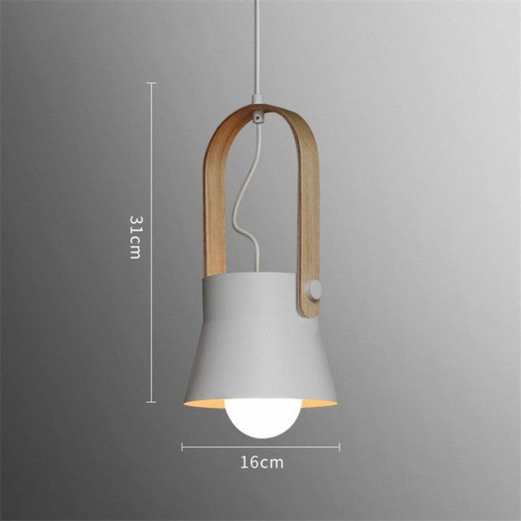 Wood Grain Creative Simple Personality Restaurant Chandelier Single Head Study Bedroom Macaron Bar Small Lamp without Light Source My Store