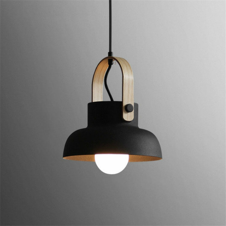 Wood Grain Creative Simple Personality Restaurant Chandelier Single Head Study Bedroom Macaron Bar Small Lamp without Light Source My Store