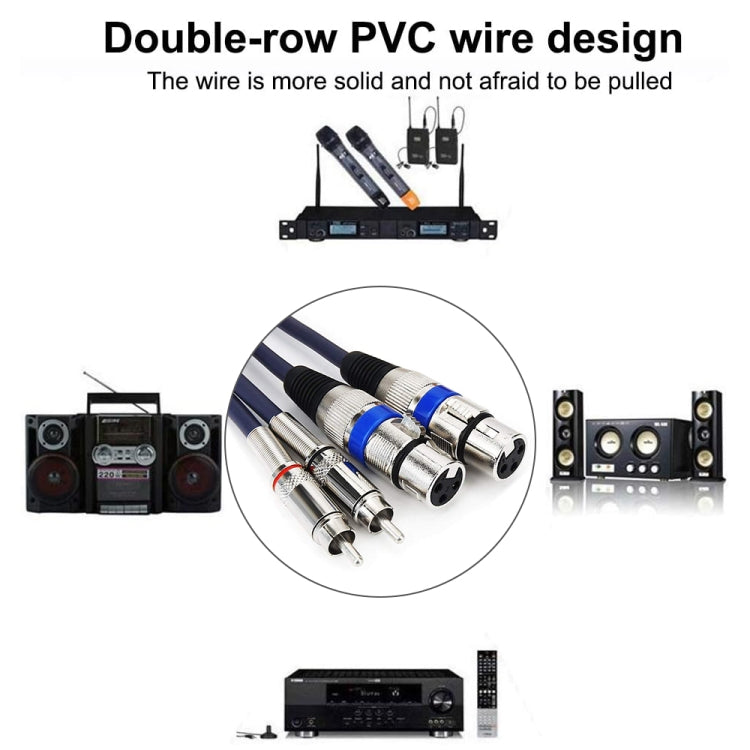 2RCA Male 2XLR Caron Female Speaker Audio Balance Cable-Reluova