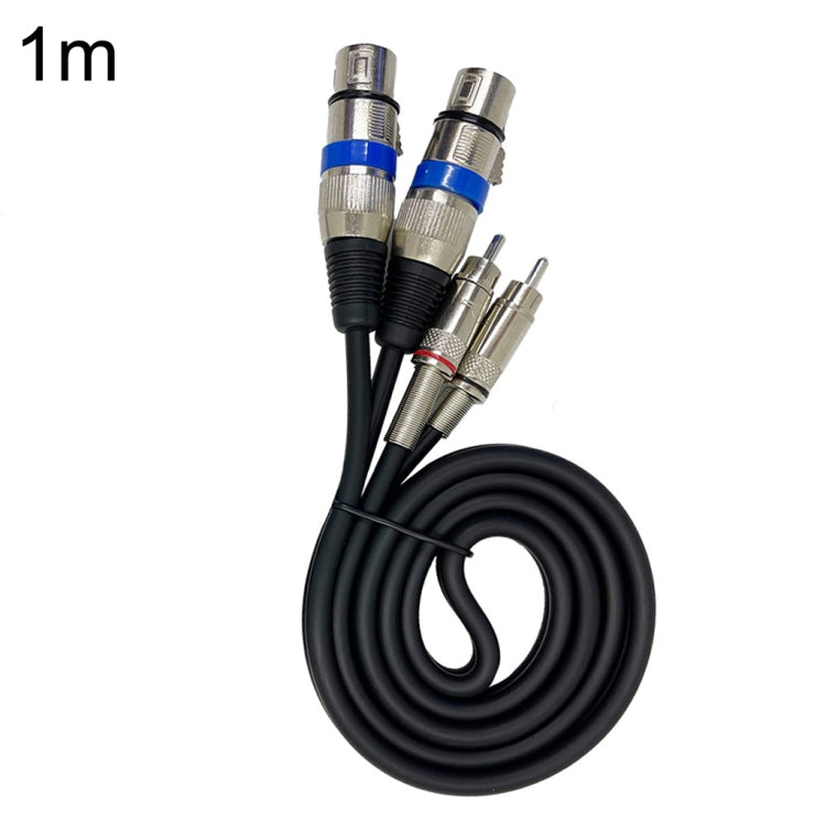 2RCA Male 2XLR Caron Female Speaker Audio Balance Cable-Reluova