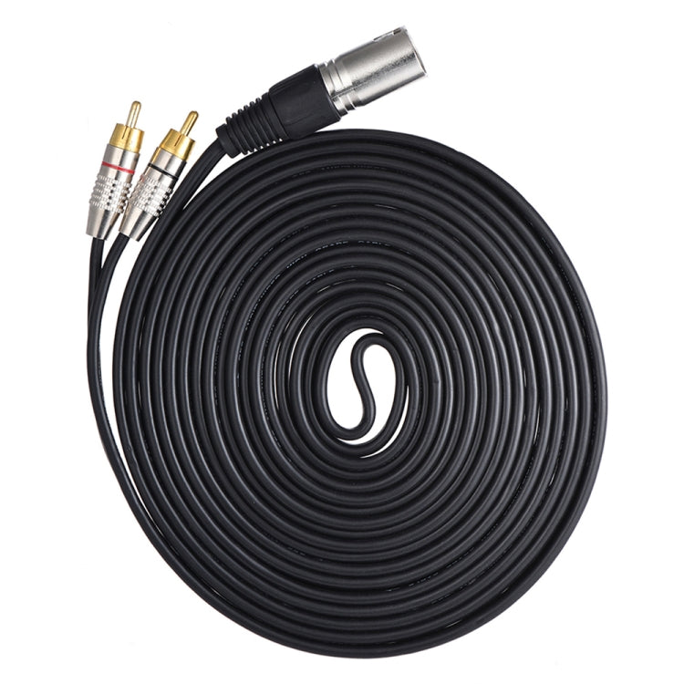 XLR Male To 2RCA Male Plug Stereo Audio Cable, Length: