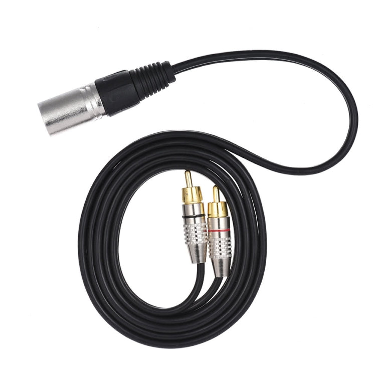 XLR Male To 2RCA Male Plug Stereo Audio Cable, Length: