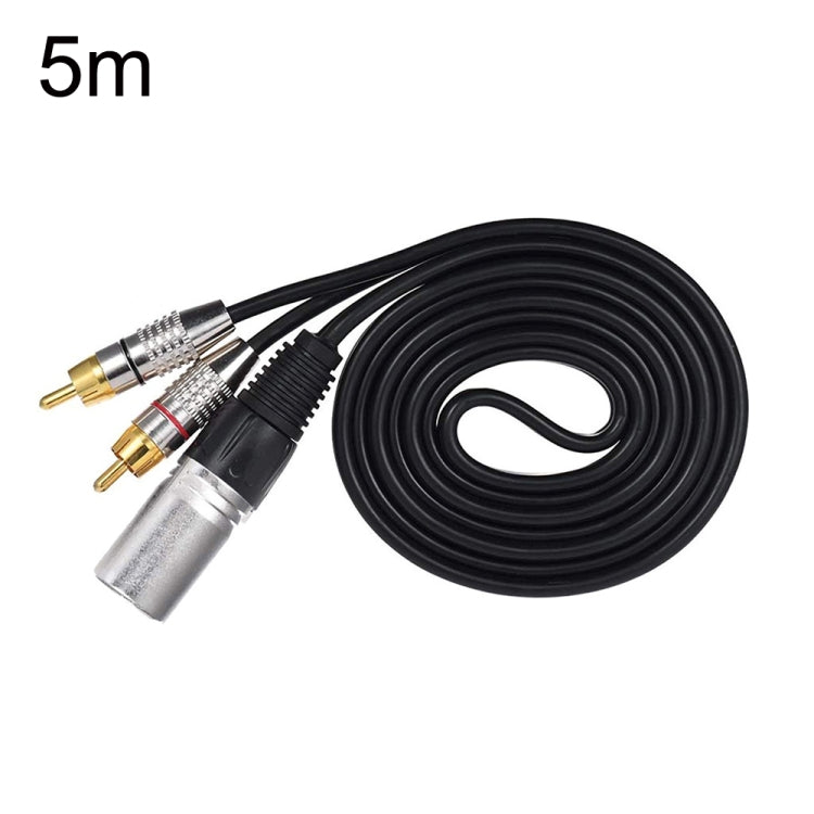 XLR Male To 2RCA Male Plug Stereo Audio Cable, Length: