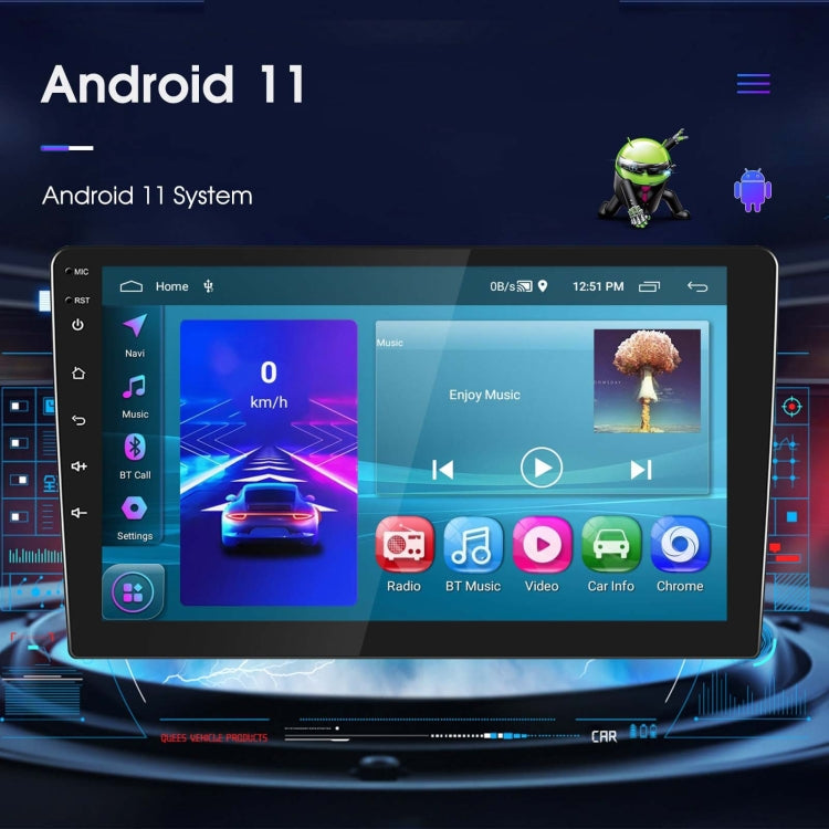 A3196 10 Inch Car Android Large Screen Navigation Central Control Screen 2+64G Player with CarPlay, Style:Standard ÎҵÄÉ̵ê