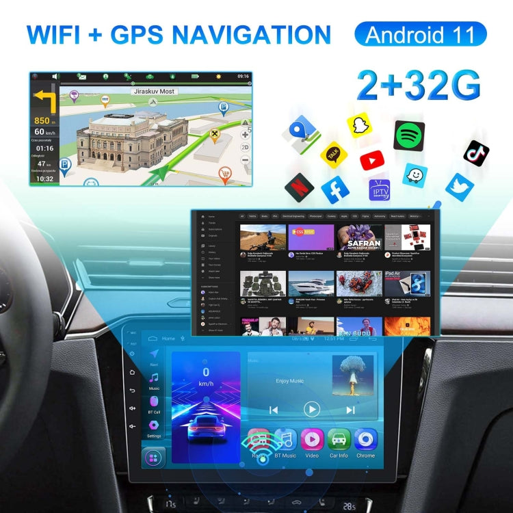 A3196 10 Inch Car Android Large Screen Navigation Central Control Screen 2+64G Player with CarPlay, Style:Standard