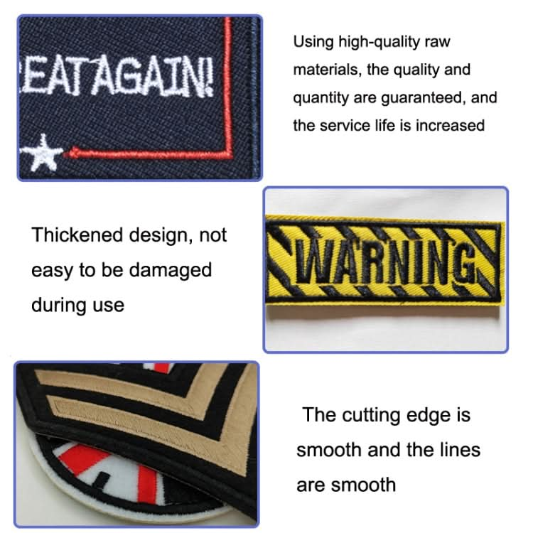 Hook and Loop Fastener Armband English Letter Embroidery Banner Reluova