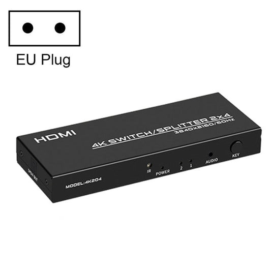 FJGEAR FJ-4K204 2 In 4 Out HD 4K Audio HDMI Switch Distributor