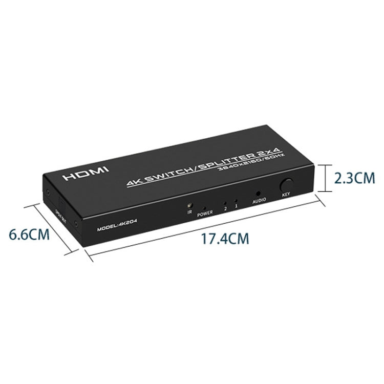 FJGEAR FJ-4K204 2 In 4 Out HD 4K Audio HDMI Switch Distributor My Store