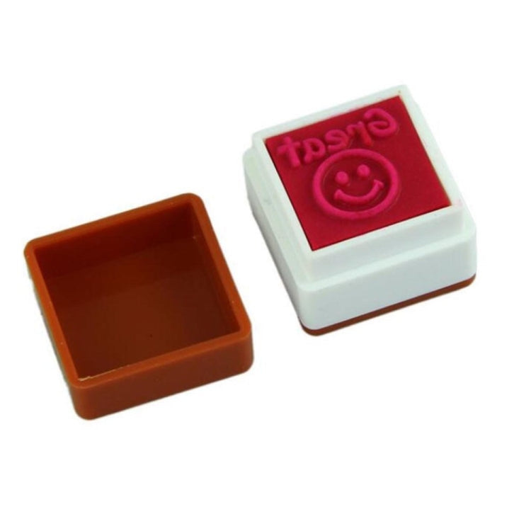 24 PCS / Box Teacher Comments Cartoon Plastic Square Stamps Colorful Pattern Children Toy Stamps My Store