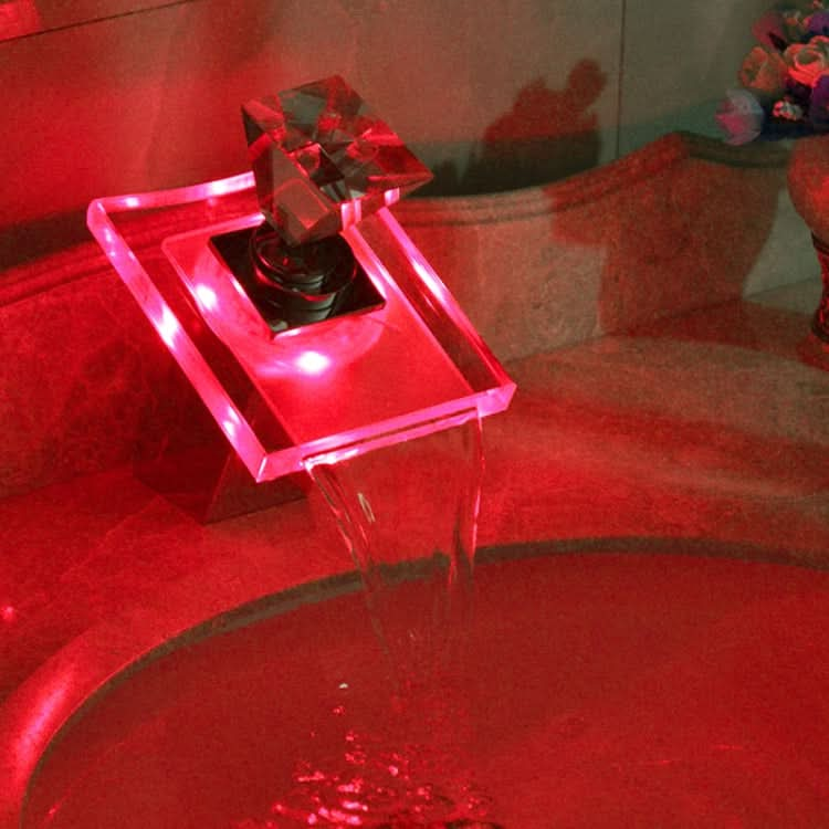 LED Waterfall Faucet Colorful Temperature Control Color-changing Anti-scalding Faucet - Reluova